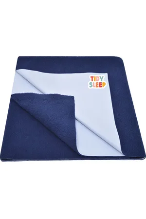 TIDY SLEEP Kids Blue Solid Cotton Water-Proof Mattress Protector