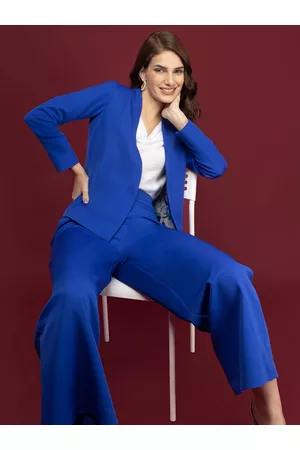 FableStreet Women Blue Bomber Blazer