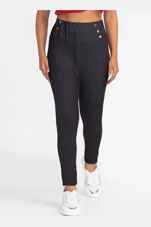 Globus Women Black Skinny Fit High-Rise Cropped Peg Trousers