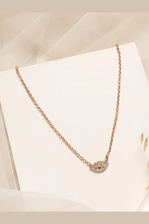Joker & Witch Women Rose Gold-Toned I See You Evil Eye Necklace
