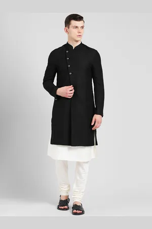 KISAH Men Self Design Indowestern Sherwani Set