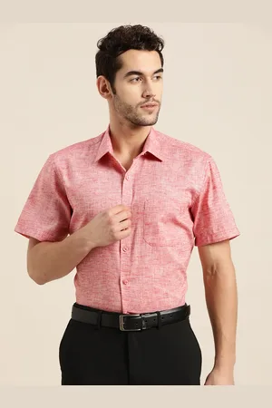 SOJANYA Men Pink Solid Classic Formal Shirt