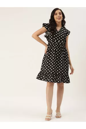 BRINN Black & White A-Line Dress