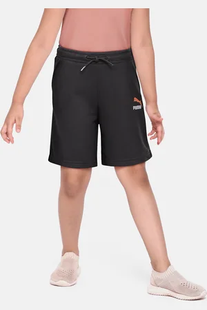 PUMA Girls Solid Pure Cotton Relaxed Fit Shorts