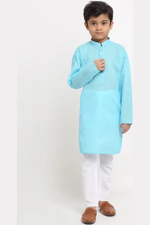 Kraft Boys Blue Thread Work Kurta