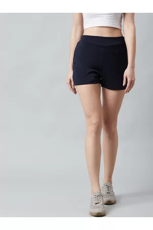 ATHENA Women Blue Solid Regular Fit Regular Shorts