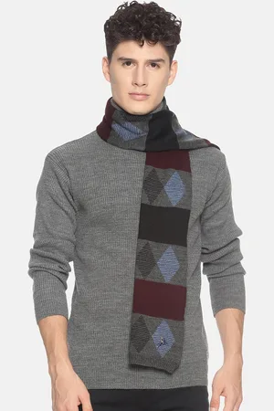 513 Clothing Men Grey Printed Muffler