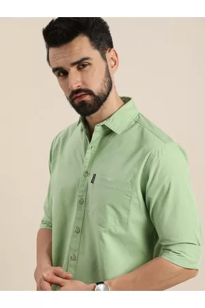 Dillinger Men Green Cotton Casual Shirt
