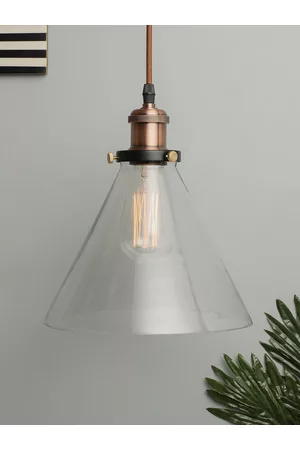 Homesake Brown Solid Glass Handcrafted Cone-Shaped Hanging Light