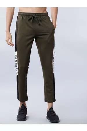 LocoMotive Men Olive Green Solid Casual Track Pant