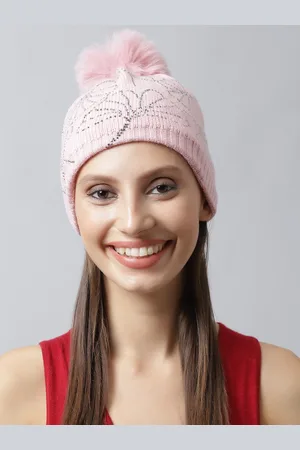 Loom Legacy Women Mauve Embellished Acrylic Beanie