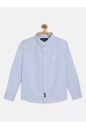 METRO KIDS COMPANY Boys Blue Regular Fit Solid Casual Shirt