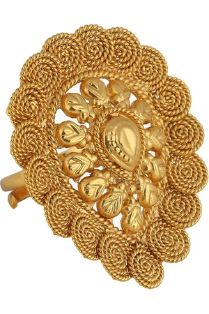 Adwitiya Collection 24 kt Gold-Plated Handcrafted Adjustable Finger Ring