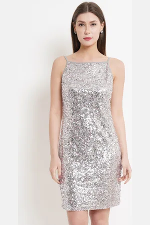 Purple State Sequin Embellished Shoulder Strap Sheath Dress