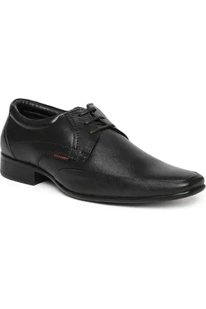 Red Chief Men Black Leather Derbys