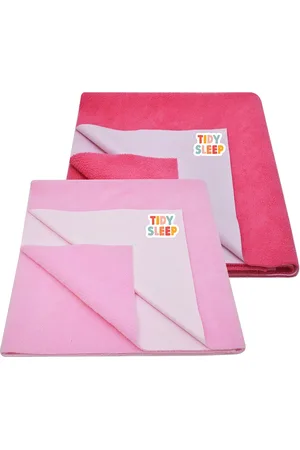 TIDY SLEEP Kids Set Of 2 Pink Water Proof Mattress Protector