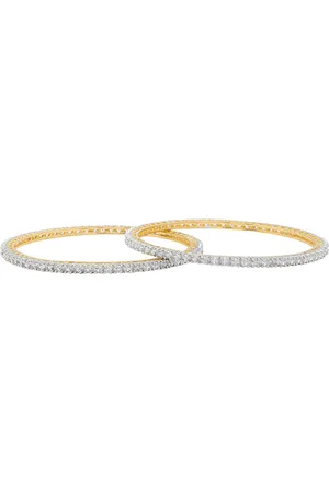 Shivansh Set Of 2 Gold-Plated Solitaire Bangles