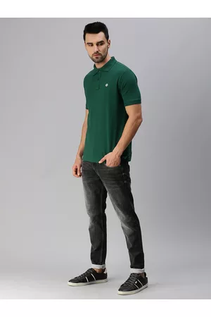 ONN Men Green Solid Polo Collar T-shirt