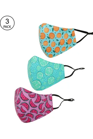 Tossido Kids Pack Of 3 Printed 3-Ply Reusable Cotton Cloth Mask