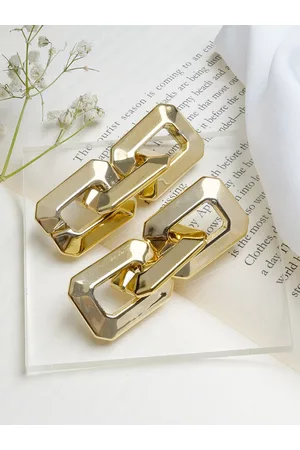 Joker & Witch Women Gold-Toned Link Drop Earrings