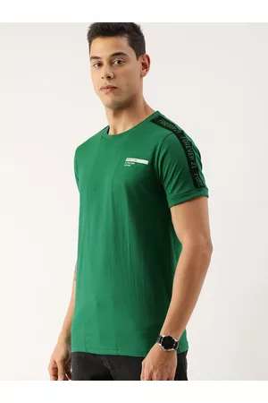 Forever 21 Men Green & White Printed T-shirt