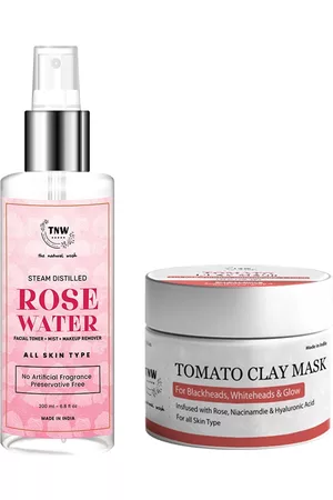 TNW the natural wash Set of Tomato Clay Mask & Steam Distilled Rose Water
