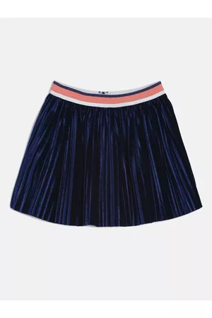 MINI KLUB Girls Blue Solid Flared Skirt