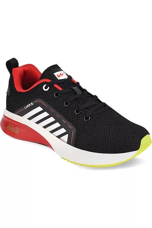 Campus Unisex Kids Black Mesh Running Shoes
