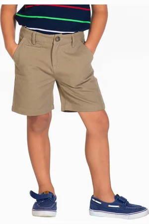 Cherry Crumble Boys Khaki Solid Regular Fit Shorts