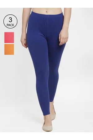Jinfo Women Pack Of 3 Solid Cotton Ankle-Length Leggings