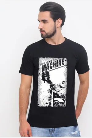 Bushirt Men Black Printed Round Neck T-shirt