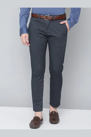 Matinique Men Navy Blue Formal Trousers