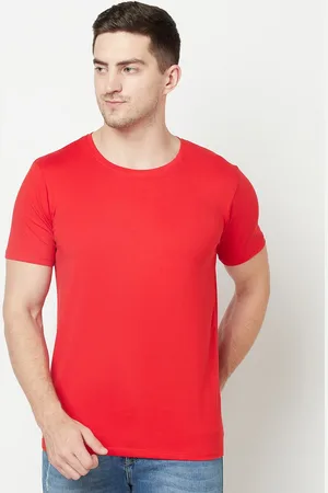 Purple State Men Red Round Neck T-shirt