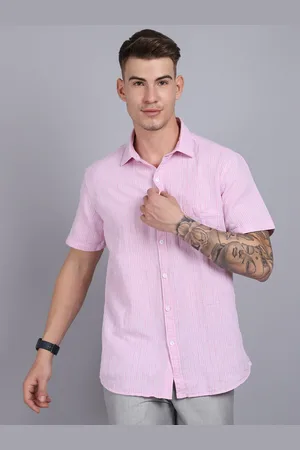 CANTABIL Men Pink Striped Casual Shirt