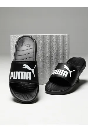 PUMA Unisex Black Printed Popcat 20 Sliders