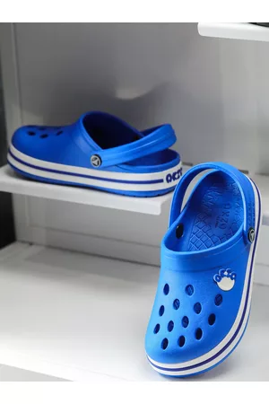 ABROS Shoes Unisex Kids Blue & White Rubber Clogs