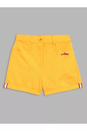 Blue Giraffe Girls Orange Shorts