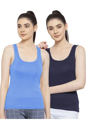Friskers Woman Pack of 2 Navy Blue & Turquoise Tank Top
