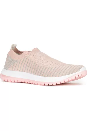 North Star Women Pink Woven Design PU Slip-On Sneakers