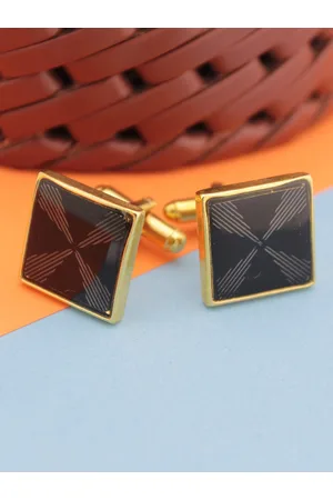 Kavove Black & Gold-Toned Square Cufflink
