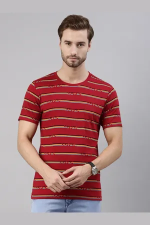 Joven Men Red Striped T-shirt