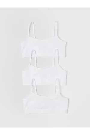 H&M Girls White Solid 3-pack Jersey Tops