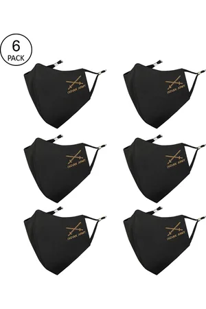 Masq Men Pack Of 6 Olive 4-Ply Pure Cotton Reusable Cloth Face Masks