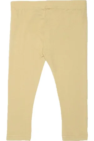 De Moza Girls Beige Solid Ankle-Length Leggings
