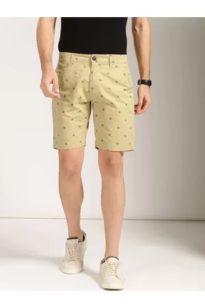 HARVARD Men Khaki Printed Regular Fit Chino Shorts