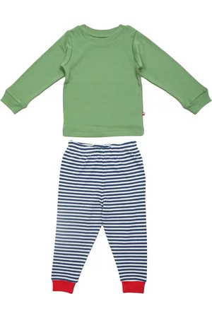 Nino Bambino Girls Green & White Organic Cotton T-shirt with Pyjamas