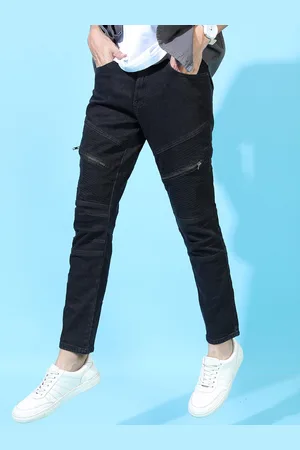 LocoMotive Men Black Tapered Fit Mid-Rise Clean Look Stretchable Jeans