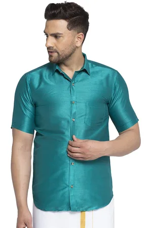 Kaifoo Men Green Party Shirt