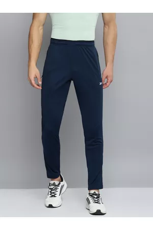 Reebok Men Navy Blue Solid WOR SL Trackster Speedwick Training Track Pants