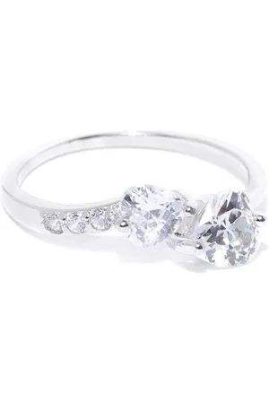 Jewels Galaxy Silver-Plated Stone Studded Handcrafted Adjustable Finger Ring